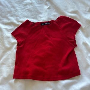 BRANDY MELVILLE RED CROPPED OFF THE SHOULDER TOP